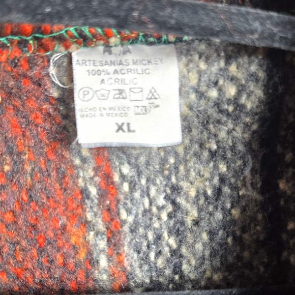 Mexican Baja Hoodie Pullover Sweater Size:XL Color:Red/Gray/Black - Picture 5 of 7